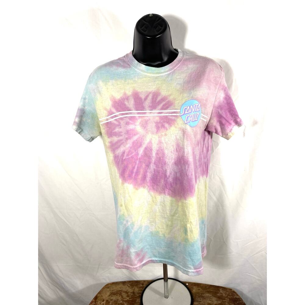 Santa Cruz Tie Dye Logo T Shirt  Womens Unisex Small